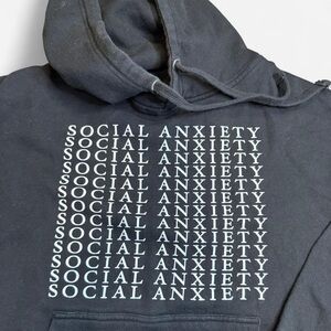 Social Anxiety Black Hoodie